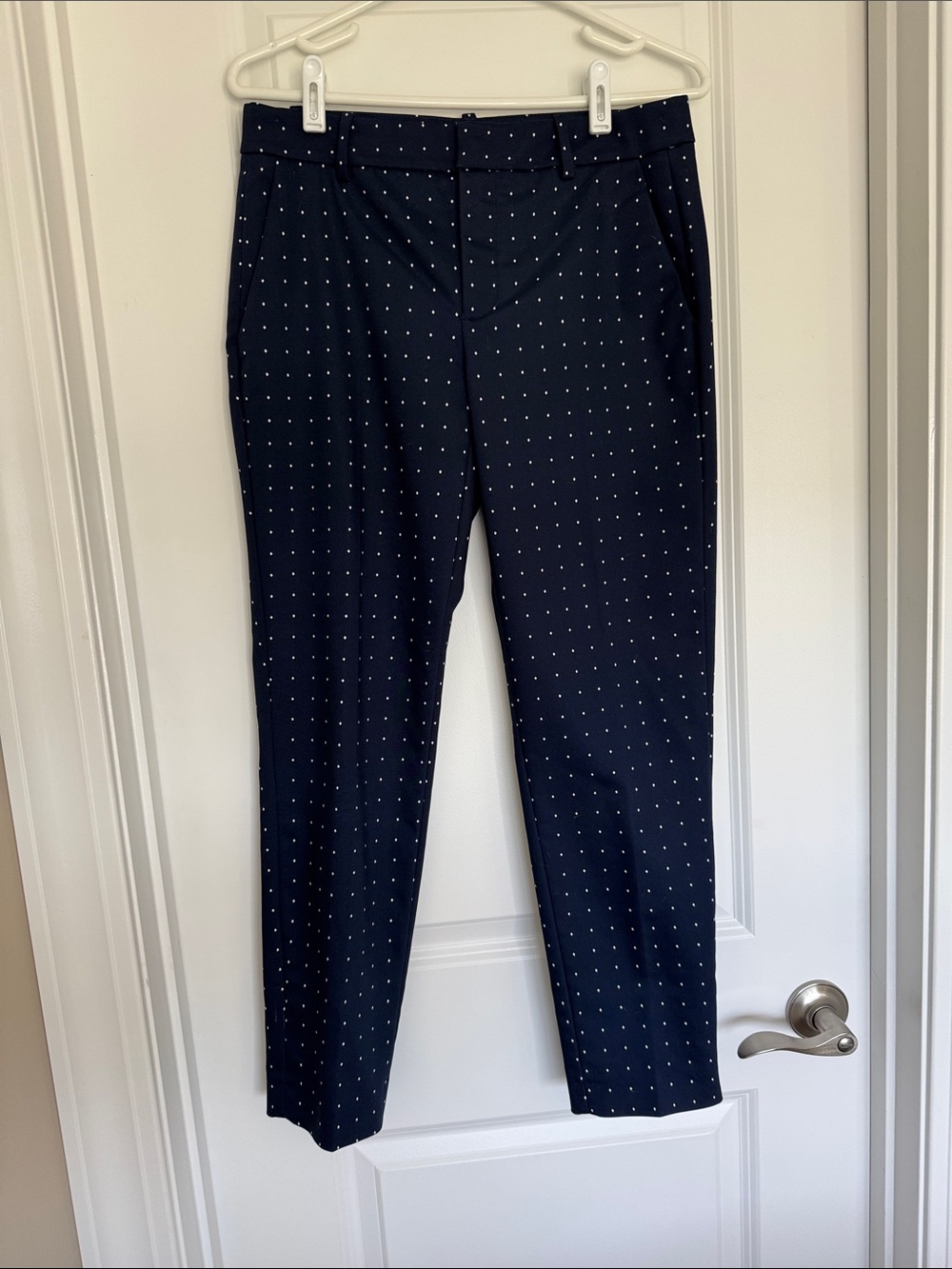 Zara Navy Blue Polka Dot Tailored Trousers